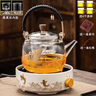 家用玻璃壶耐高温耐热蒸煮壶蒸汽煮茶壶陶瓷电陶炉煮茶器泡茶烧水