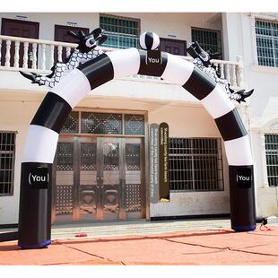 白喜事充气拱门新款灵堂丧事充气灵棚彩绘牌坊白事灯光气模拱门