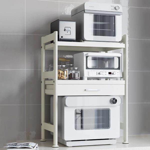 厨房置物架微波炉架电饭锅烤箱电饭煲多功能台面家用伸缩收纳架子