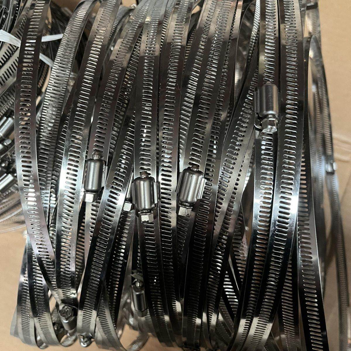 201不锈钢十字全牙喉箍卡全丝抱箍监控全扣全孔卡箍扎带新风抱圈