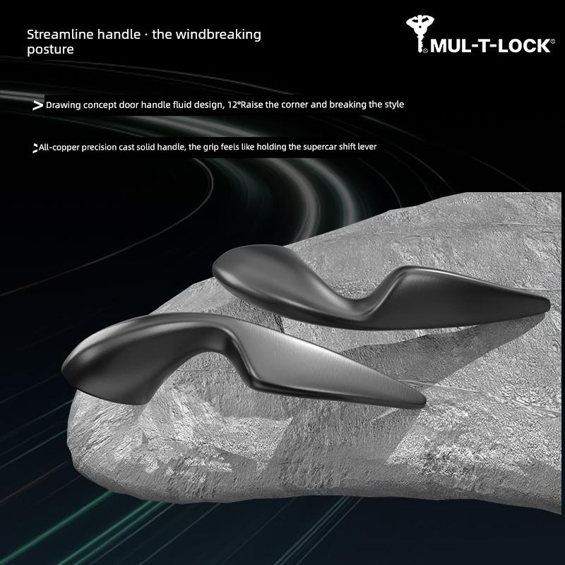 模帝乐防盗门锁全套家用通用型机械大门入户门木门全铜门把手手柄