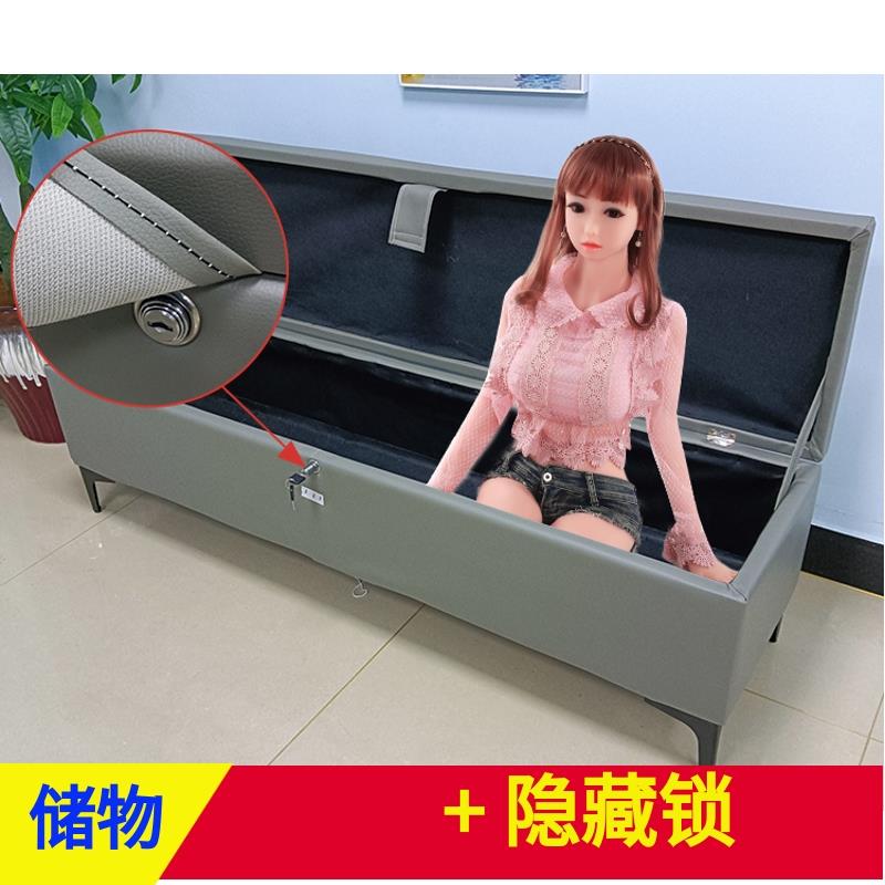 长条换鞋沙发凳实体保密娃娃女友带加锁收纳箱储物长凳可收藏箱子