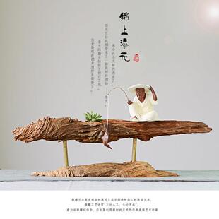 天然枯木根雕摆件家居饰品客厅玄关工艺品树根原木花盆办公室装饰