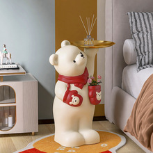 可爱熊创意边几客厅电视柜沙发边家居软装收纳托盘茶几装饰品摆件