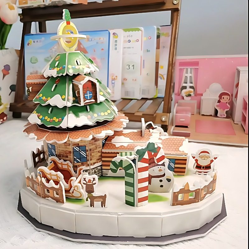 圣诞3D立体拼图DIY益智模型