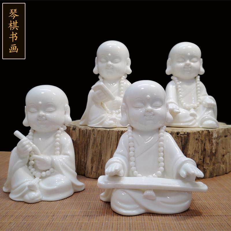 创意上釉亮光陶瓷中式手工小和尚家居饰品玄关电视柜客厅人物摆件,家居饰品,装饰摆件,淘宝优惠券,粉丝福利购,淘宝优惠卷