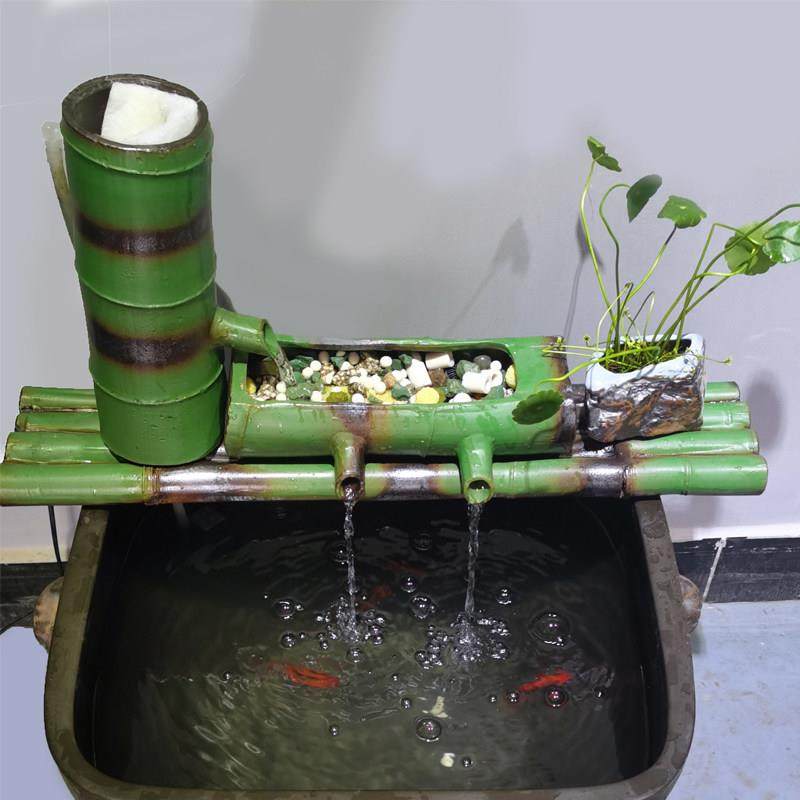 陶瓷仿竹鱼缸循环流水摆件高效净水过滤增氧客厅阳台花园搭配摆设,家居饰品,装饰摆件,淘宝优惠券,粉丝福利购,淘宝优惠卷