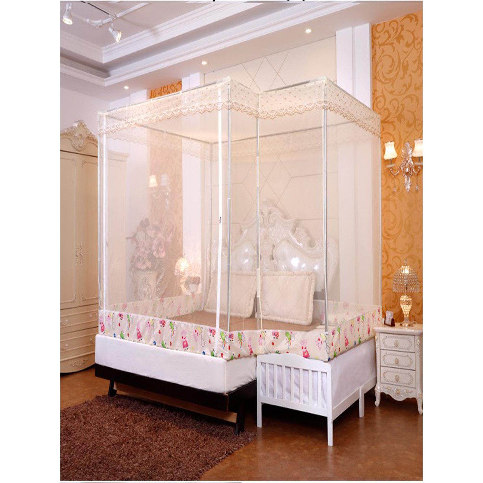 定制床用加宽防摔特大号儿童床蚊帐床组合三门破米坑床蚊帐