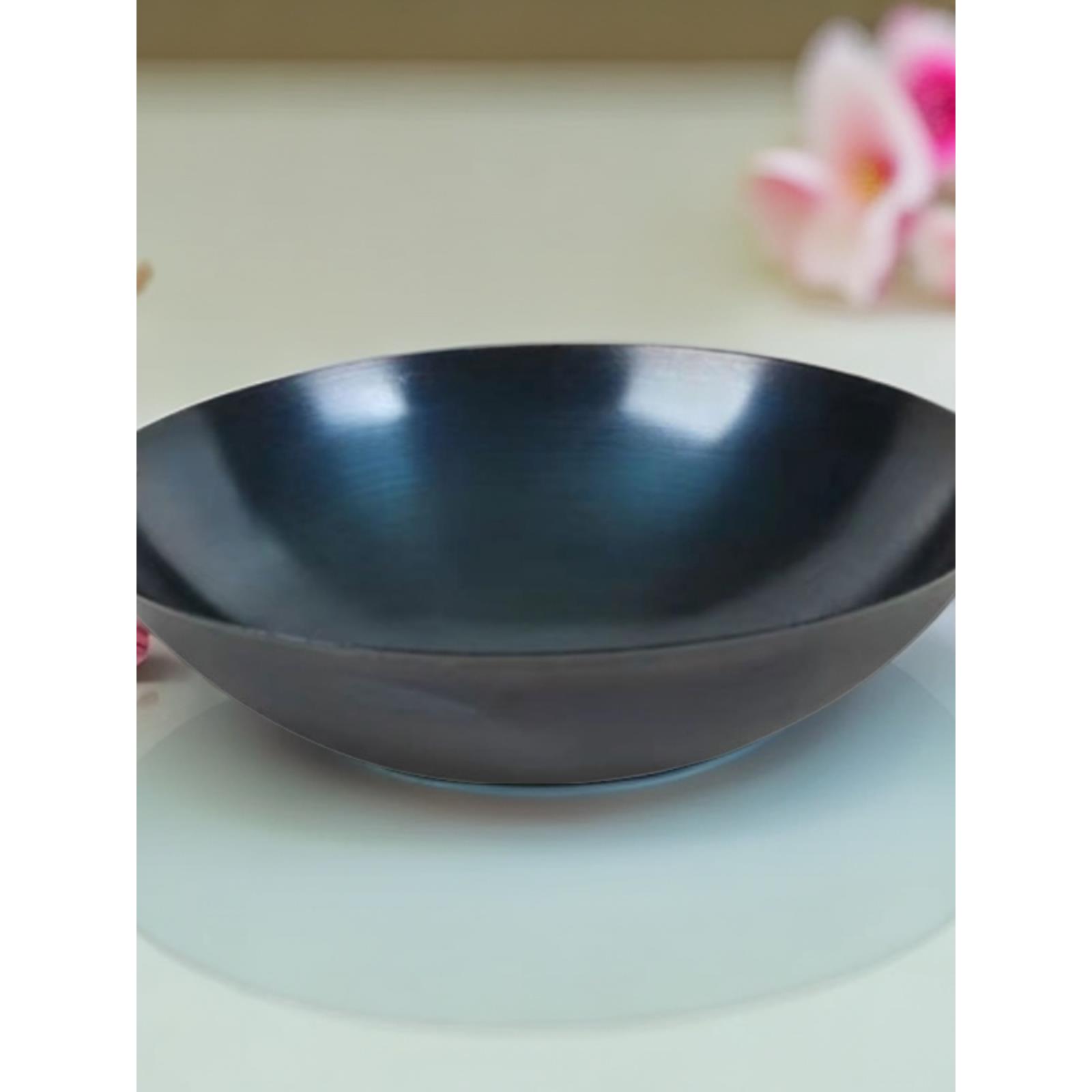 饭店大排档轻便厨师商用超薄圆底铁锅炒菜锅轻薄铁皮锅熟铁猛火灶