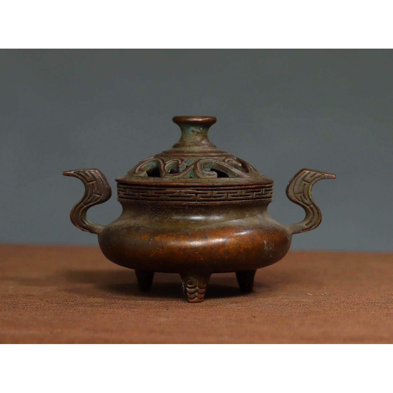 家用熏香炉老式彷古宣德炉精工三足象腿炉纯铜五供香炉摆件檀香炉,家居饰品,桌面摆件,淘宝优惠券,粉丝福利购,淘宝优惠卷