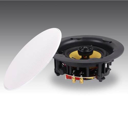 同轴定阻吸顶喇叭真分频无边款背景音乐6.5寸8寸天花开孔18cm21cm