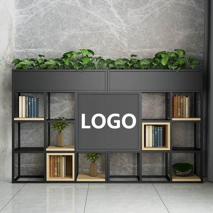 定制LOGO铁艺餐厅火锅店卡座围栏办公室屏风落地花架子隔断置物架