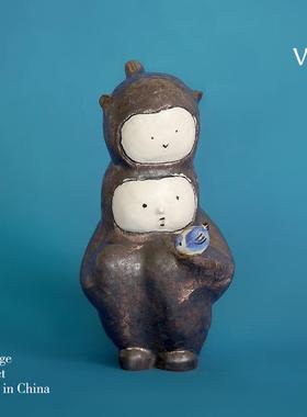 梵其抽象趣味陶瓷艺术摆件客厅玄关样板间酒店软装饰品创意小摆设