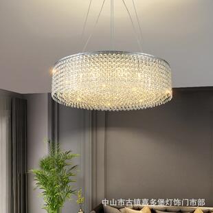 网红家用灯具 现代简约水晶客厅吊灯轻奢简欧设计师餐厅书房灯新款