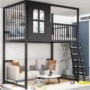 树屋床高架床loft复式二楼上床下空小户型错位上下儿童高低单上层