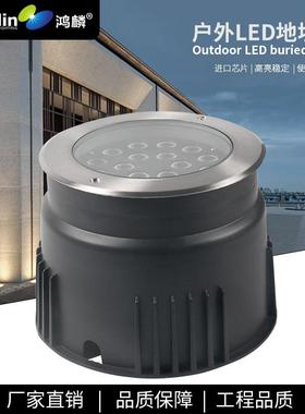 地埋灯LED54W嵌入式户外地灯防水七彩圆形埋地灯建筑外墙广场公园