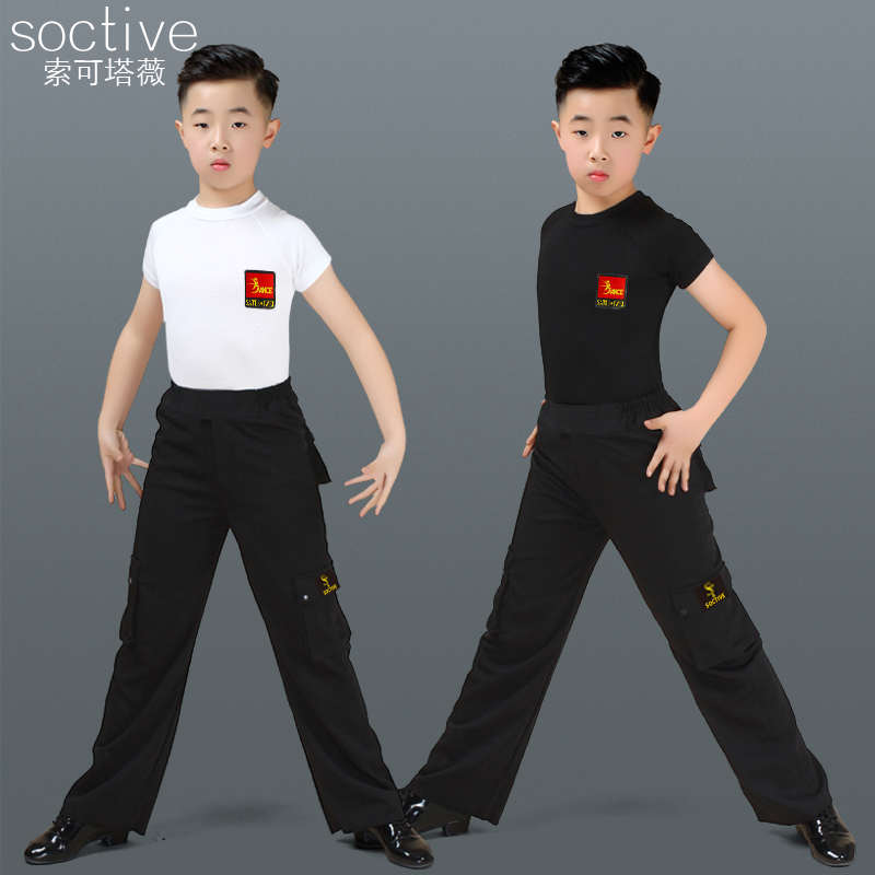 儿童男童拉丁舞服装男孩男生女童练功服套装金丝绒秋冬季