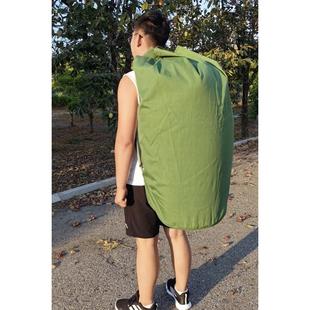加厚帆布学生单人床垫收纳开学行李双肩背包爬山出游简易束口背袋