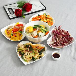 纯白陶瓷盘子早餐水果盘 餐具拼盘 网红ins家用菜盘创意 碗碟套装