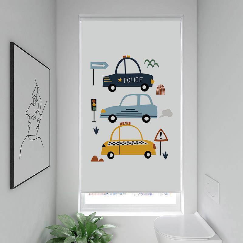 化妆室卷帘升降手拉厨房窗帘拉卷式防晒窗户遮挡阳光免打孔安装