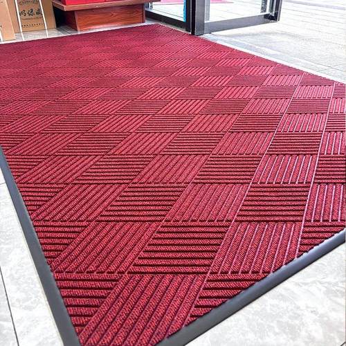 红色商铺门外地垫定制店铺门口地毯室外脚垫吸水公司防滑门垫商用