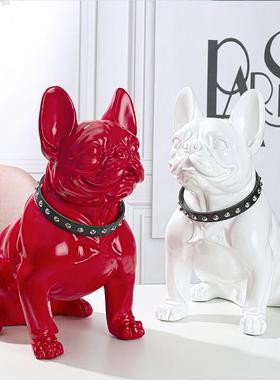 店铺摆件简约红色狗大号落地犬模型家居样板间装饰工艺品开业礼品
