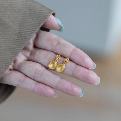 流金岁月同款椭圆耳环ins小众复古通勤简约轻奢高级感耳钉送女友
