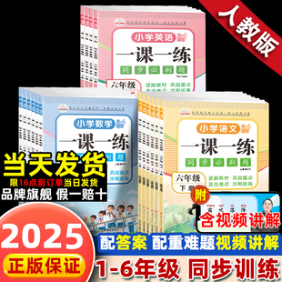 2025春 新版一课一练人教版 一二年级上下册三四五六年级上下册同步训练练习册教材 随堂练课后专项训练单元测试卷习题天天练全套