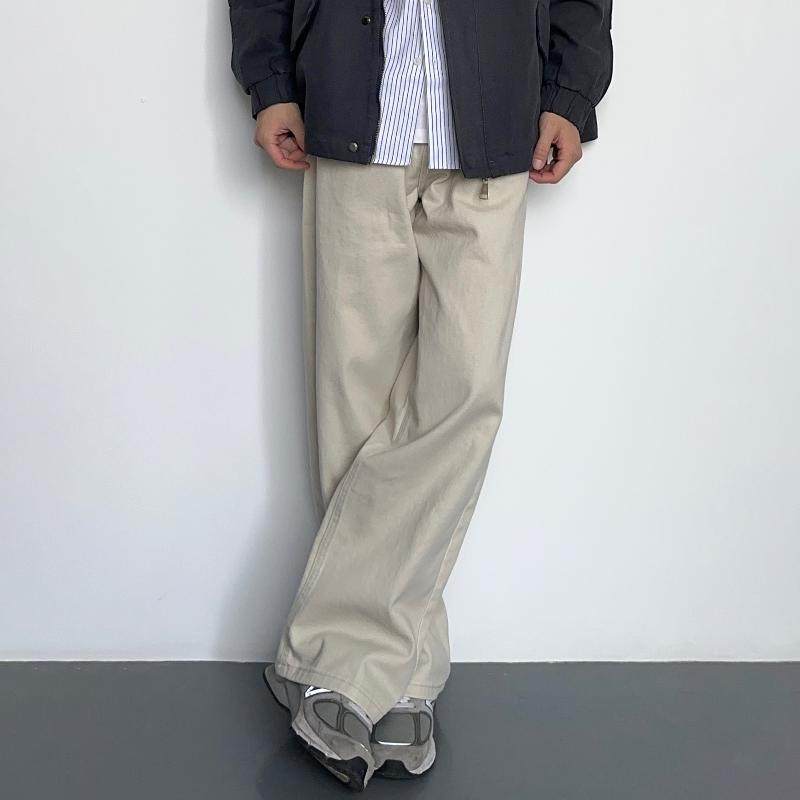 HMN Studio日系复古水洗休闲直筒裤美式宽松简约百搭宽松牛仔裤男