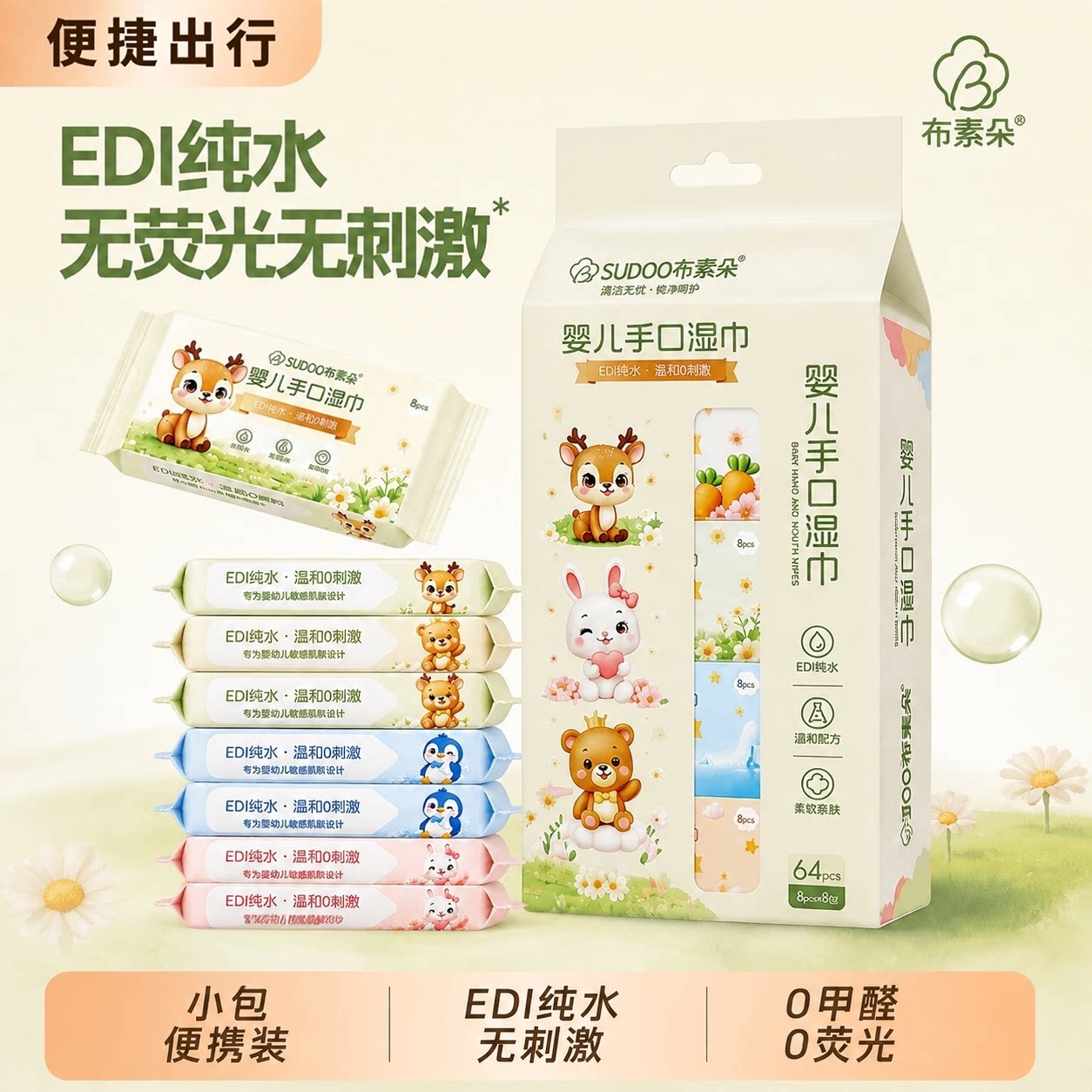 布素朵婴儿纯水无刺激湿巾