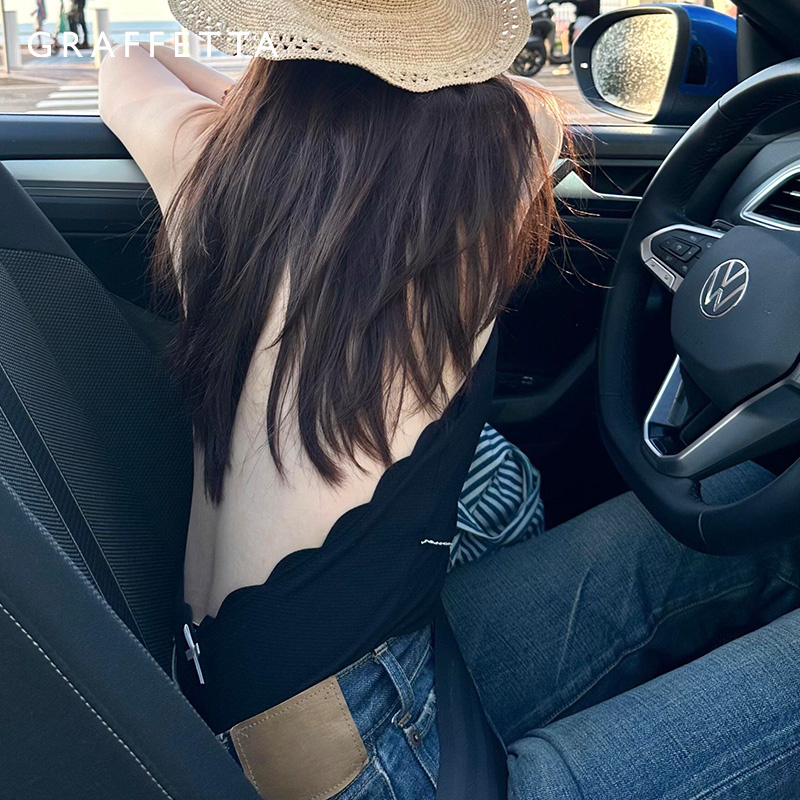 GRAFFETTA扇形大露背连体泳装