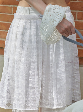 GRAFFETTA 叠搭蕾丝百褶长款屁帘 柔美甜酷叠穿百搭时髦精必入