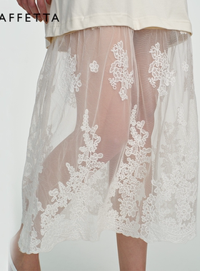 GRAFFETTA原创设计25春新款蕾丝可脱卸连衣裙 慵懒黑色白色长裙