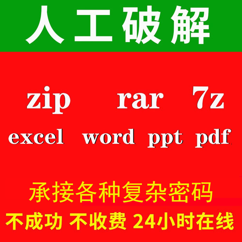 excel表格密码找回解密vba移除ppt删除pdf编辑word文件文档压缩包