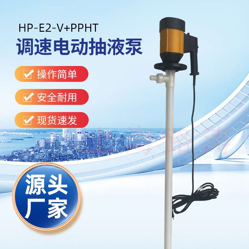路涛HD-E2-V+PPHT-700调速手提式油桶泵电动插桶泵耐碱化工抽液泵