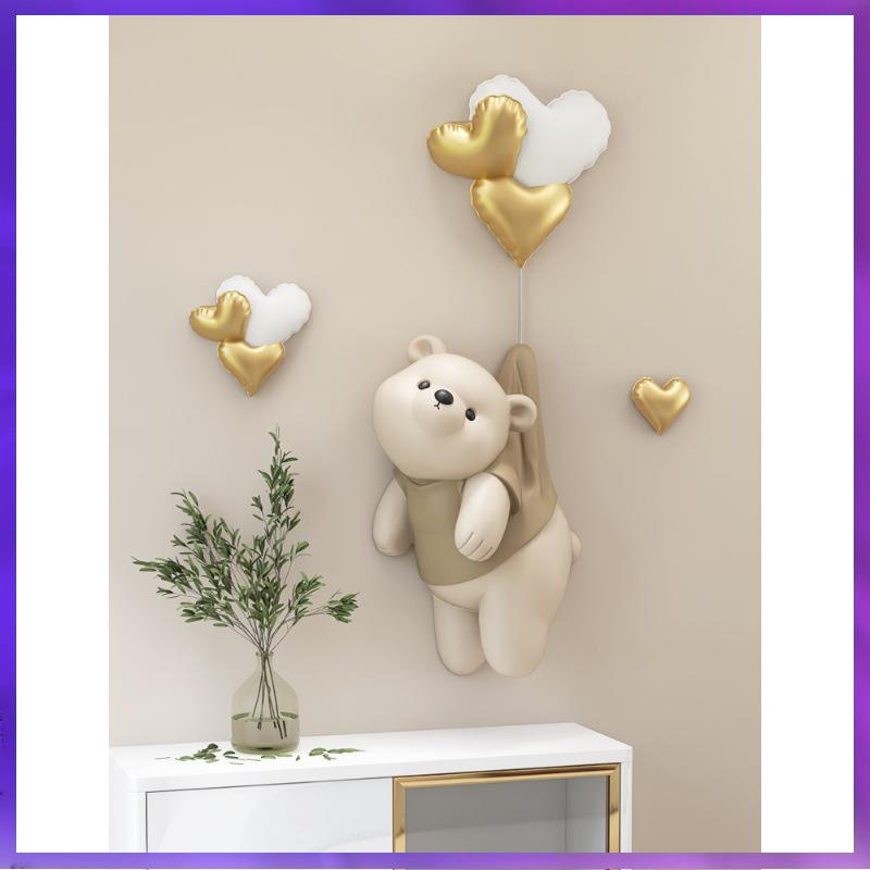 XEI3潮玩熊入户玄关挂画客厅装饰画现代简约儿童房卧室3d立体浮雕
