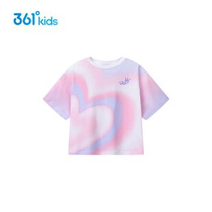 百搭短款 361度童装 中大童上衣 时尚 新款 女生短袖 上衣25年夏季