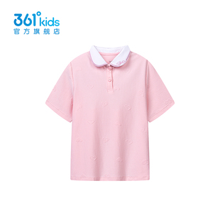 361商场同款361童装2025夏季新款女童POLO衫短袖T恤上衣打底衫
