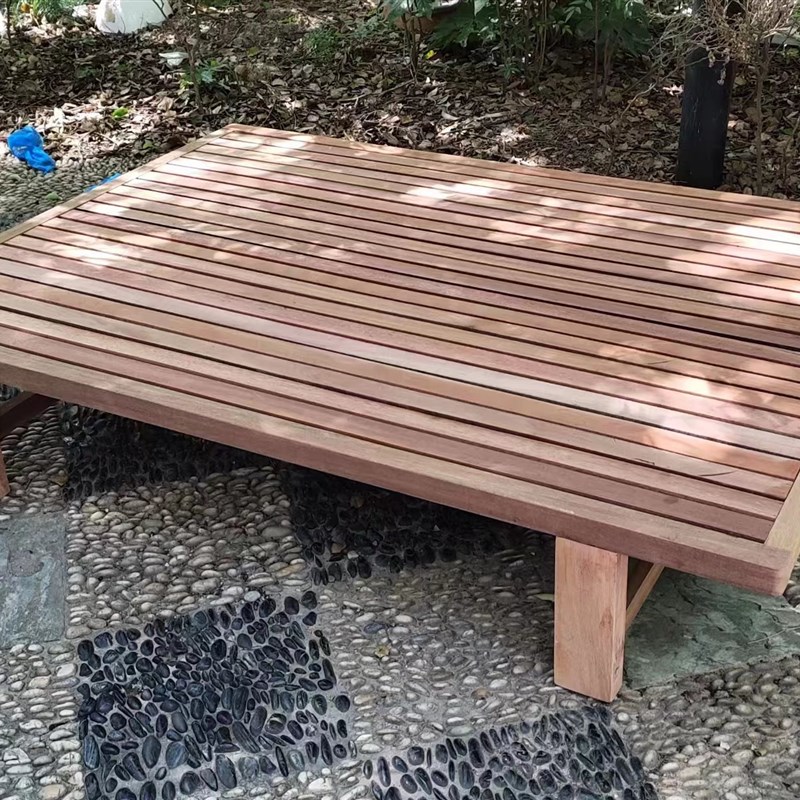 实木床板无靠背床架柳桉木单人床1.8m排骨架原木环保无漆定制上海