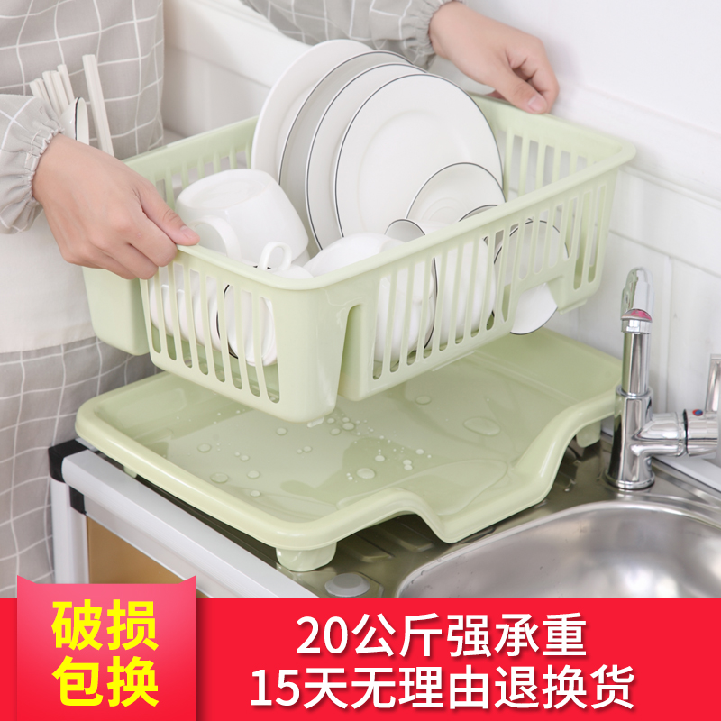 碗盘家用厨房多功能碗碟收纳架沥水碗架双层加厚放碗筷的架子简易