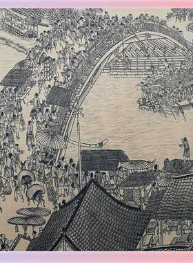 3YK珍藏版国画清明上河图装饰画装裱卷全字画壁画卷轴工艺人