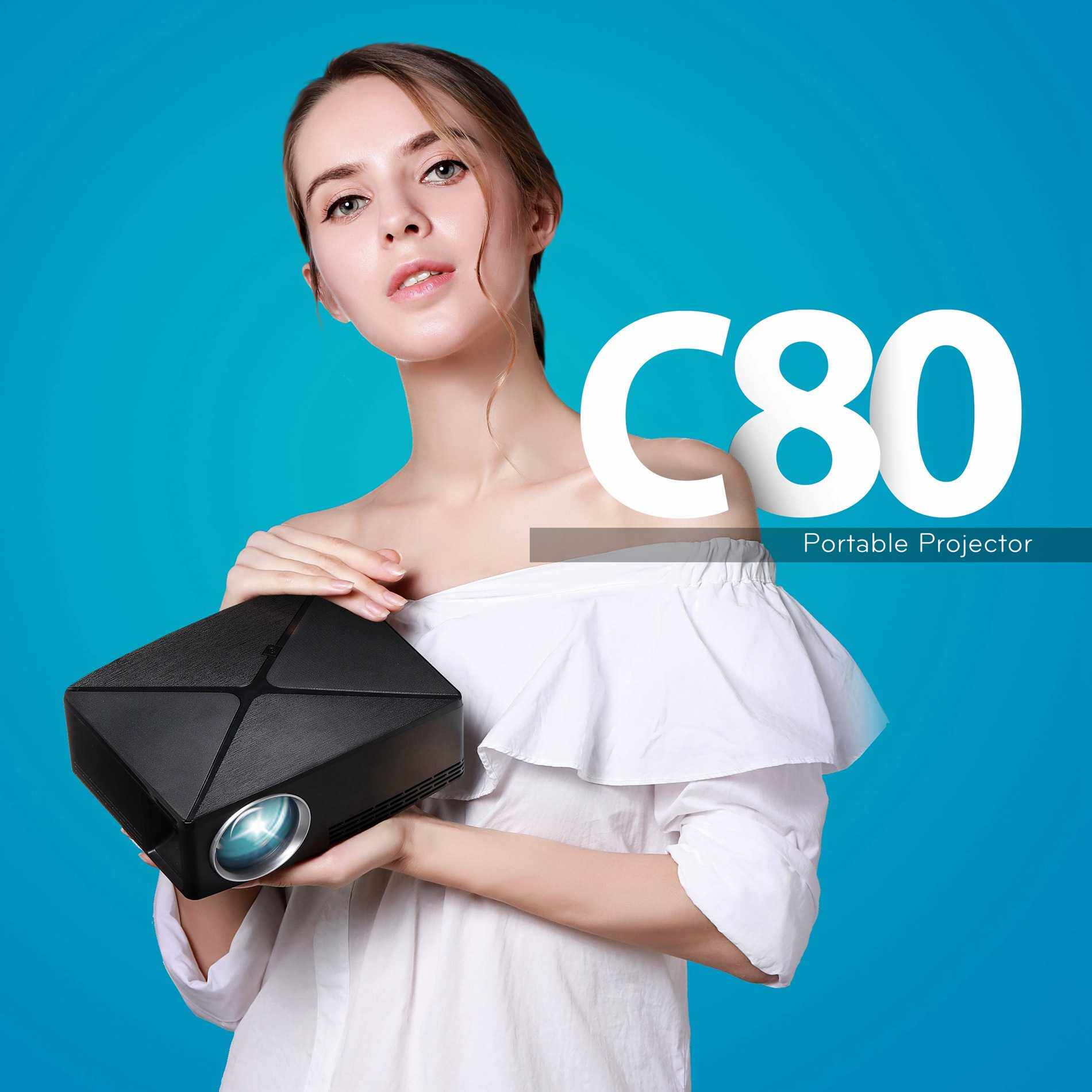 爆款C80家用LED微型投影仪 迷你便携式720p投影机