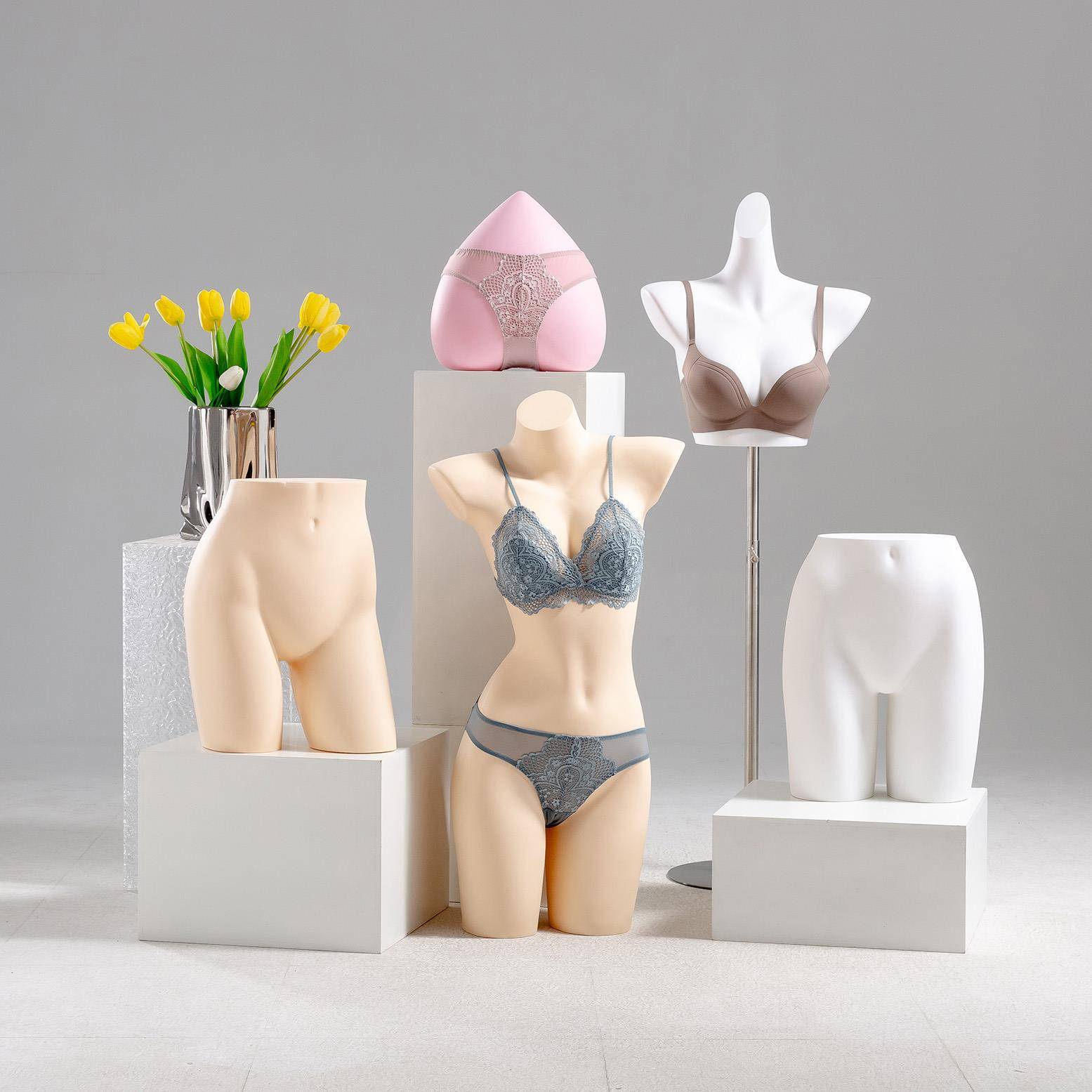 白色聚拢内衣模特道具半身男女内衣店橱窗展示架人体泳衣胸罩架子