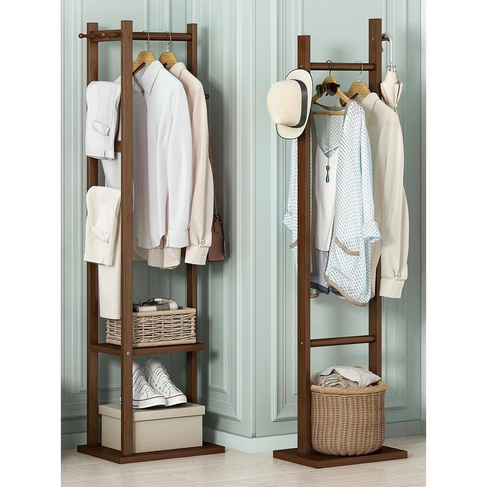 简易衣帽架落地卧室家用收纳衣架进门玄关挂衣服架子多功能置物架