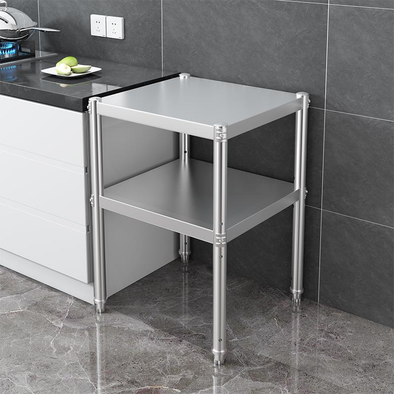 不锈钢货架置物架2层锅架微波炉酒店饭店可调节收纳架杂物架定做