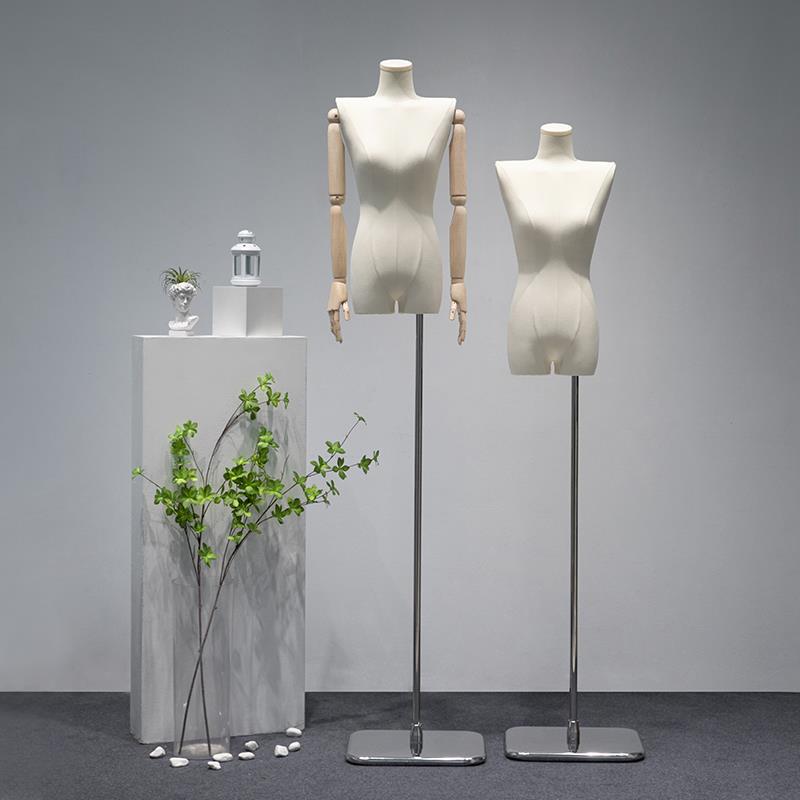 平肩模特道具女半身人台韩版服装店橱窗直角肩人体模特展示架全身