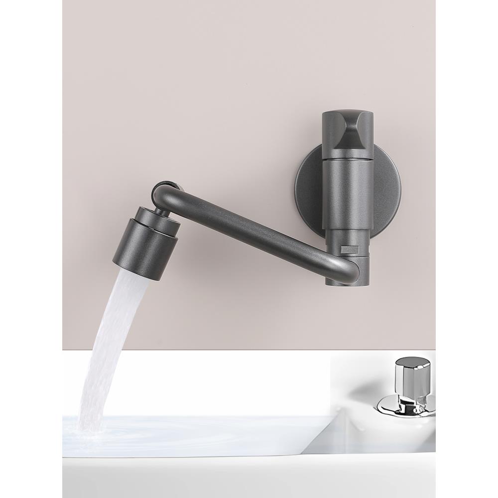 万向拖把池水龙头洗衣池墙壁单冷阳台迷你旋转折叠龙头入墙式上下