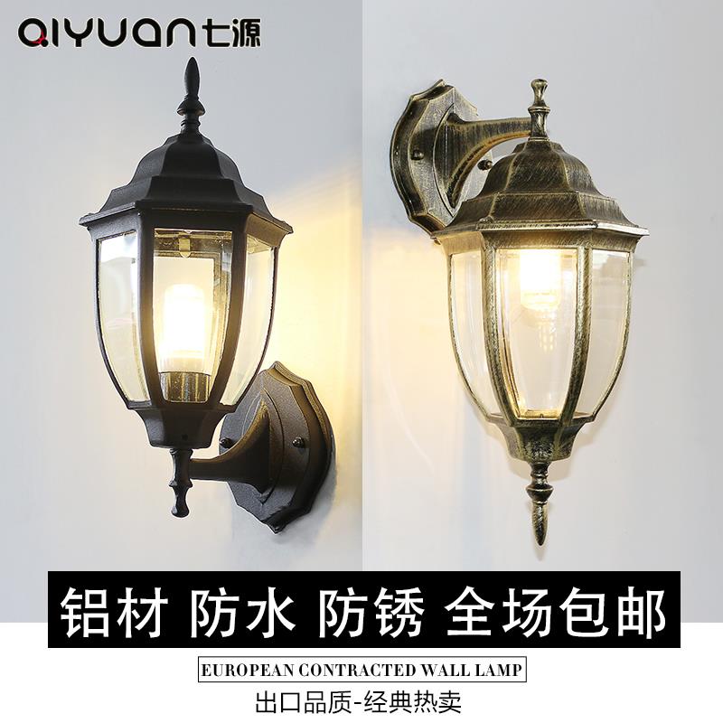 户外壁灯欧式led防水壁灯 复古美式楼梯走廊过道室外阳台外墙壁灯