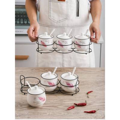 调味瓶罐陶瓷调味罐家用调料盒厨房盐罐辣椒猪油罐高颜值可爱糖罐