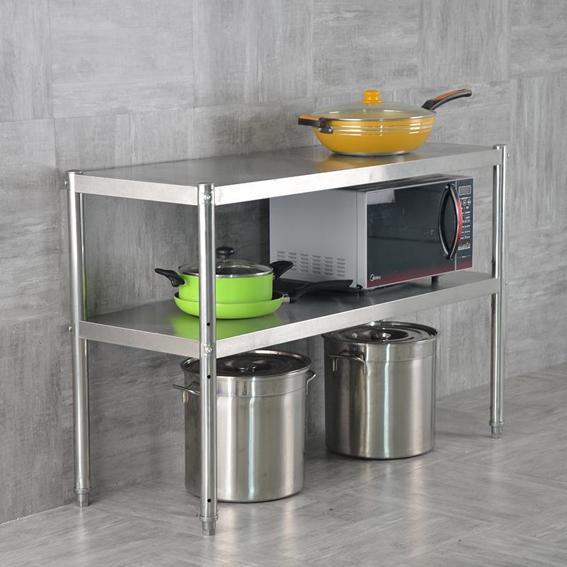 厨房置物架不锈钢家用灶台架子落地多层多功能2两层锅架3收纳货架